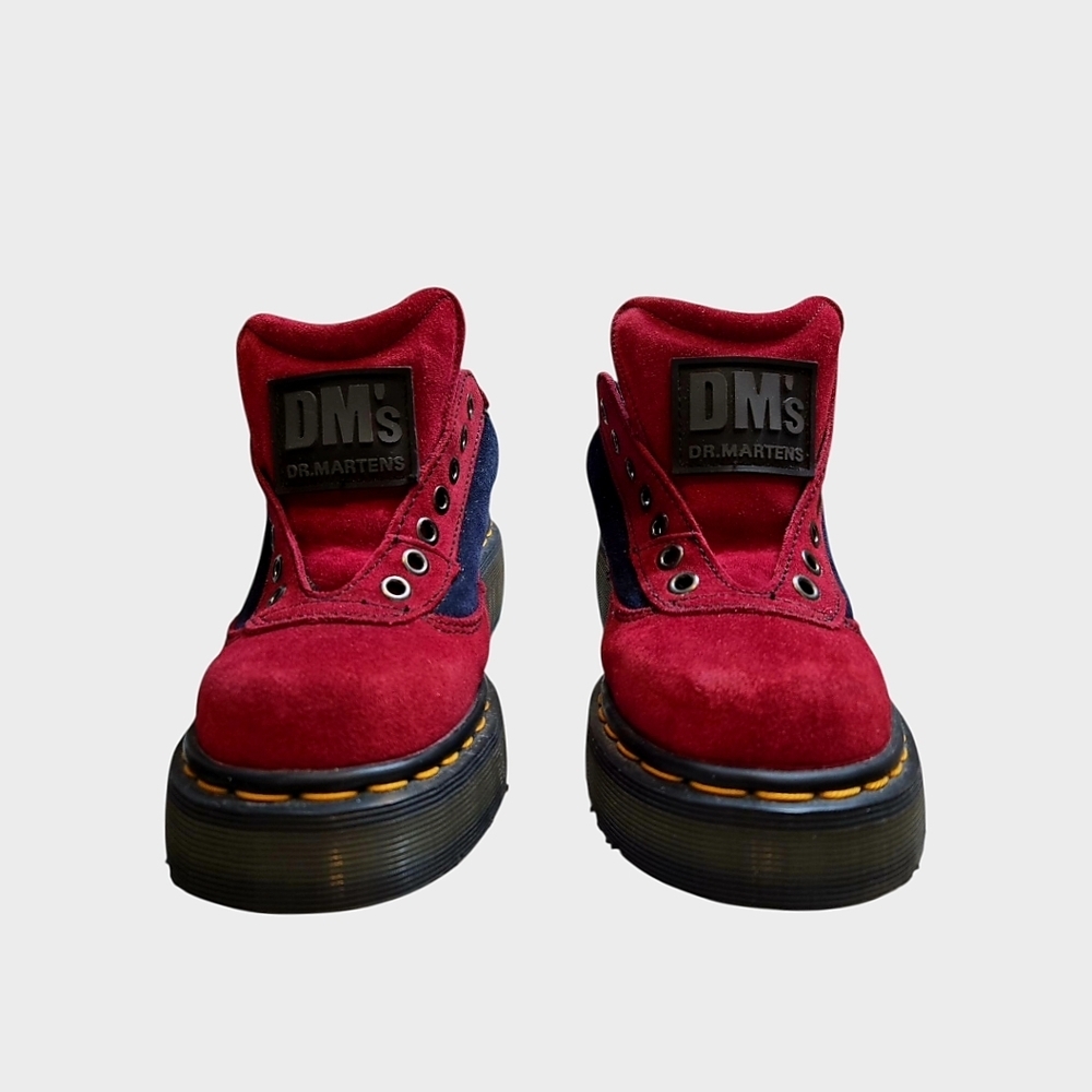 Dr. Martens Vintage 8591 Red/Navy Suede Shoes Size UK 4/US 6 90s England - Picture 9 of 13